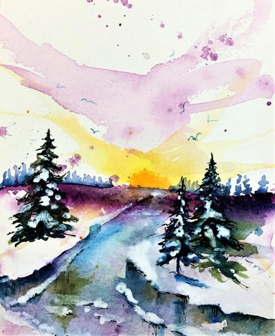 Un tramonto invernale dai colori vivaci da Anda Bieza