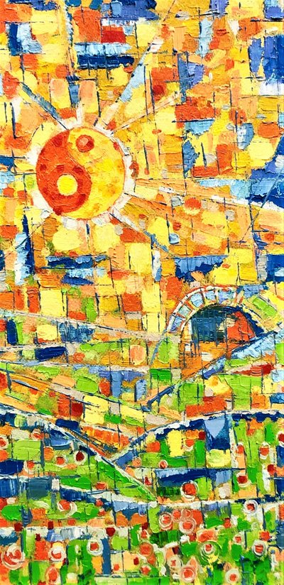 Una campagna zen dai colori vivaci da Anda Bieza