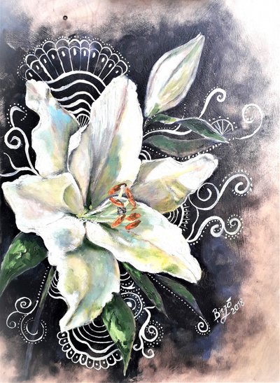 Elegante fiore di giglio bianco da Anda Bieza