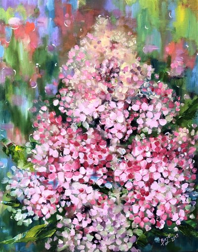 Fiori rosa dai toni pittorici da Anda Bieza