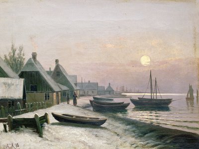 Barche da pesca nella luce invernale da Anders Andersen Lundby