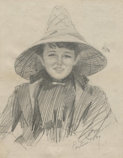 Ada Lymon Donna con un grande cappello, 1887 da Anders Leonard Zorn
