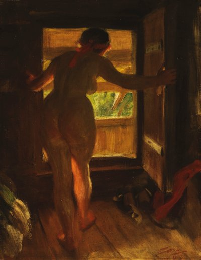 Ragazza di Mora a una porta aperta da Anders Leonard Zorn