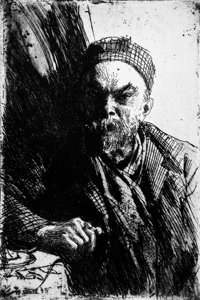 Ritratto del poeta Paul Verlaine da Anders Leonard Zorn