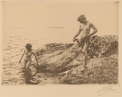 Scogliere verso il mare, 1913 da Anders Leonard Zorn