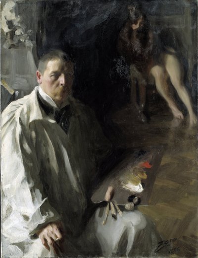 Autoritratto con modella da Anders Leonard Zorn