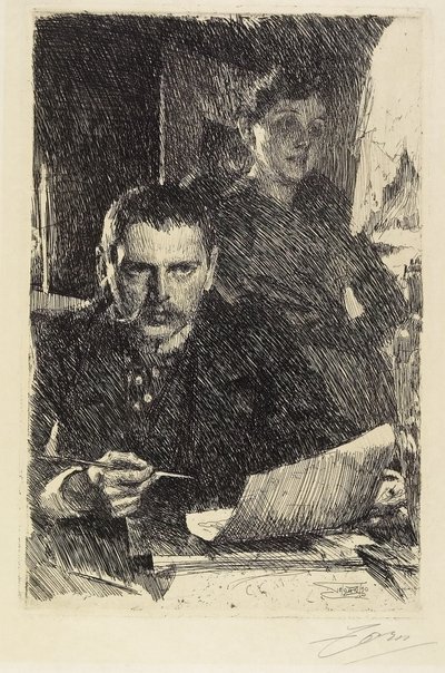 Zorn e sua moglie, 1890 da Anders Leonard Zorn