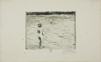 Madre che fa il bagno da Anders Leonard Zorn