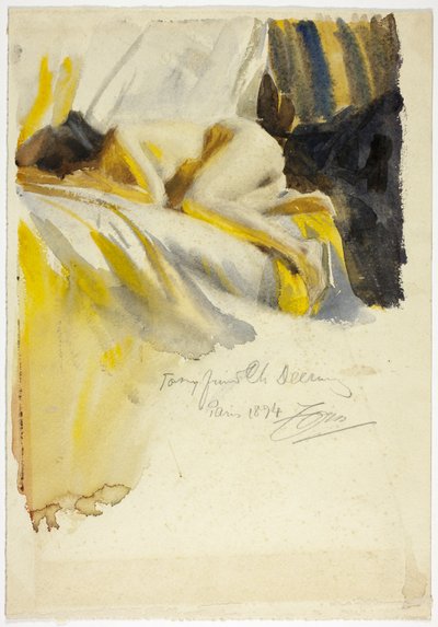Nudo sdraiato sul letto da Anders Leonard Zorn