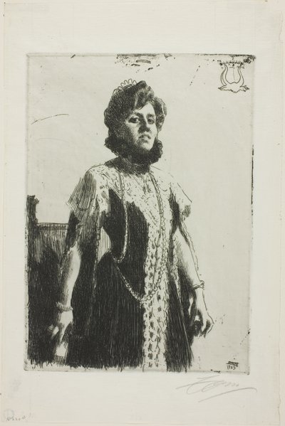 Oxenstierna (Mrs. Aurore Klintberg, nata Oxenstierna, a figura intera) da Anders Leonard Zorn
