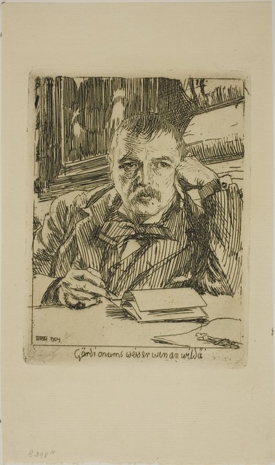 Autoritratto con iscrizione da Anders Leonard Zorn