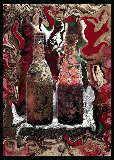 BUON VECCHIO VINO, 2002 (Pittura digitale) da Ando Gilardi