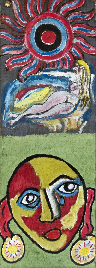 NUDE AND FACE, 2012 (acrilico su tela di iuta tesa su telaio di legno) da Ando Gilardi