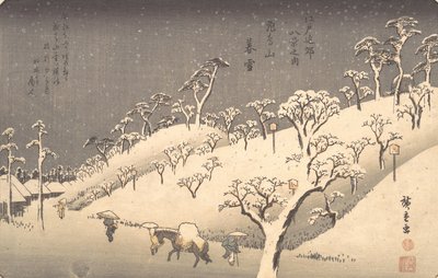 Asukayama nella Neve Serale, ca. 1838 da Ando Hiroshige