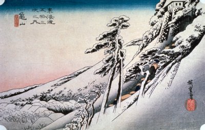 Bel tempo dopo la neve a Kameyama, dalle 53 stazioni del Tokaido, 1832 da Ando Hiroshige