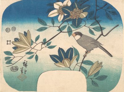 Clematide e uccello da Ando Hiroshige