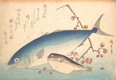 Fugu e pesce Inada, dalla serie Ogni varietà di pesce da Ando Hiroshige