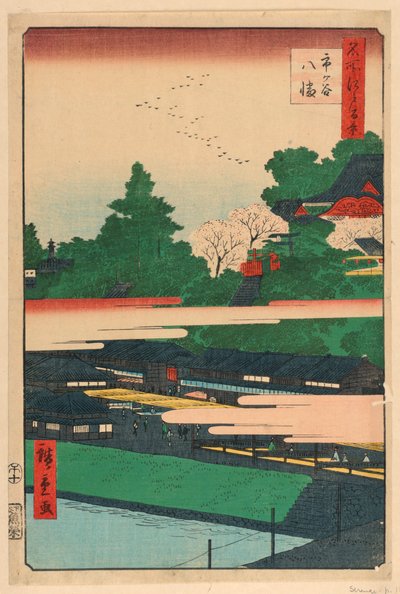 Ichigaya Hachiman dalla serie 100 vedute di Edo da Ando Hiroshige