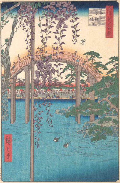 Nel complesso del Santuario Kameido Tenjin, 1856 da Ando Hiroshige