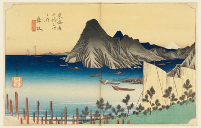 Maisaka, Punto Imaki, nelle Cinquantatré Stazioni della Strada Tokaido (Tokaido Gojusan Tsugi-no Uchi) da Ando Hiroshige