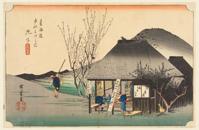 Casa da tè di Mariko, nelle Cinquantatré stazioni della strada Tokaido (Tokaido Gojusan Tsugi-no Uchi) da Ando Hiroshige