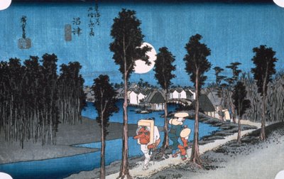 Luna a Numazu, dalle 53 stazioni di Tokaido, 1832 da Ando Hiroshige