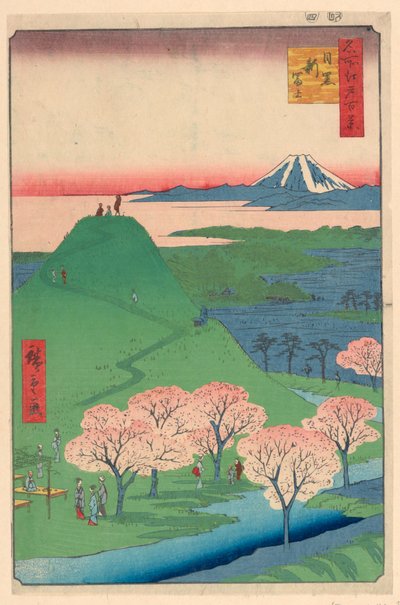 Nuovo Fuji, Meguro dalla Serie Cento Vedute Famosi di Edo da Ando Hiroshige