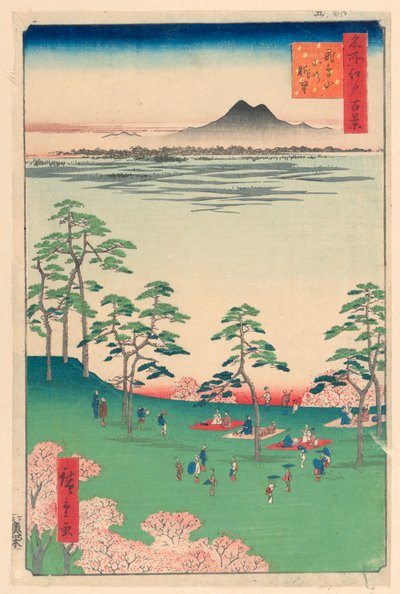 Vista verso Nord dalla Collina di Askua (Askua-yama Kita no Chobo) dalla Serie Cento Vedute Famose di Edo da Ando Hiroshige