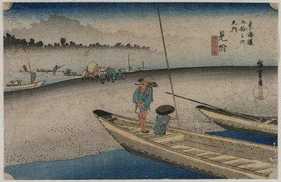 Immagine del fiume Tenryu vicino alla stazione di Mitsuke, 1833 da Ando Hiroshige