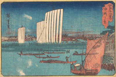 Barche a vela, dalla serie Dodici vedute di Edo da Ando Hiroshige