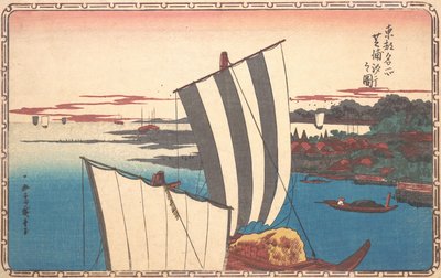 Raccolta di conchiglie a Shibaura da Ando Hiroshige