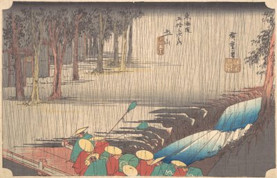 Pioggia primaverile a Tsuchiyama 50ª Stazione del Tokaido, XIX secolo da Ando Hiroshige