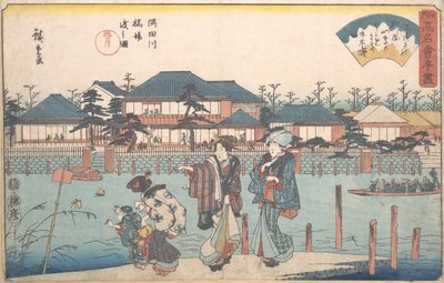 Sumidagawa Hashiba Watashi Zu Yanagiya, ca. 1835-42 da Ando Hiroshige