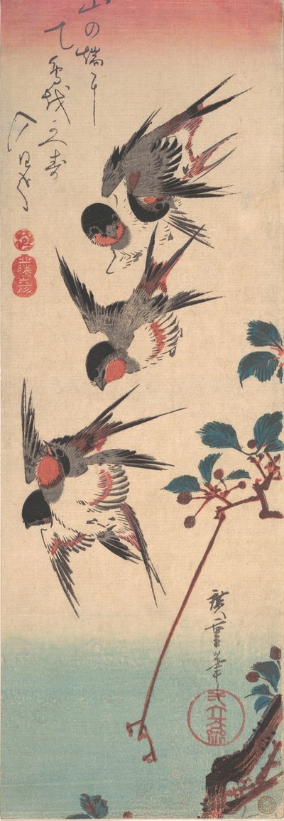Rondini e ciliegio selvatico da Ando Hiroshige