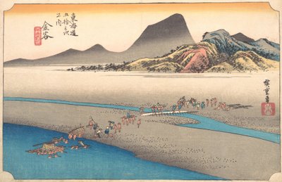 La riva lontana del fiume Oi a Kanaya da Ando Hiroshige