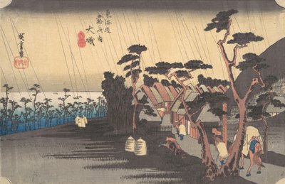 Pioggia di tigri alla stazione di Oiso, ca. 1834 da Ando Hiroshige