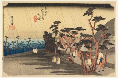 La pioggia di Tora, nelle Cinquantatré Stazioni della Strada Tokaido da Ando Hiroshige