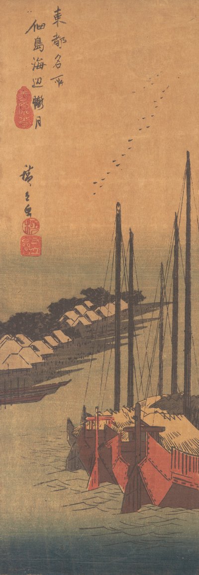 Tsukudajima no Oborozuki da Ando Hiroshige