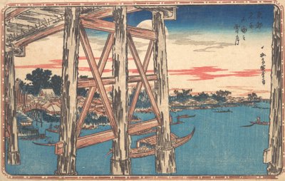 Luna al crepuscolo al ponte di Ryogoku da Ando Hiroshige