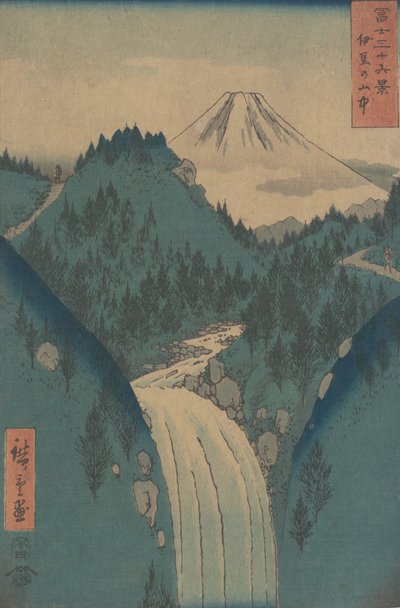 Vista del Monte Fuji dalle montagne nella provincia di Izu, dalla serie... da Ando Hiroshige