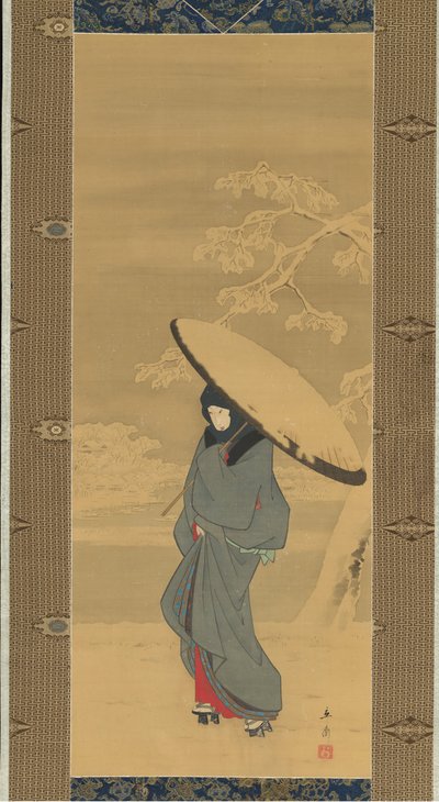 Donna che Cammina nella Neve, 1840s-primi 1850s da Ando Hiroshige