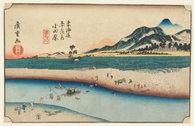 Tavoletta di legno da Tokaido Gojusan Tsugi-na Uchi (Cinquanta-tre stazioni sul Tokaido) da Ando Hiroshige