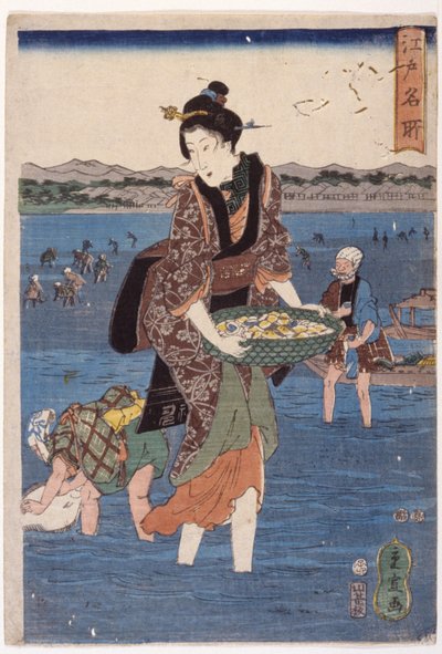 (Grande figura femminile che guada) da Ando or Utagawa Hiroshige