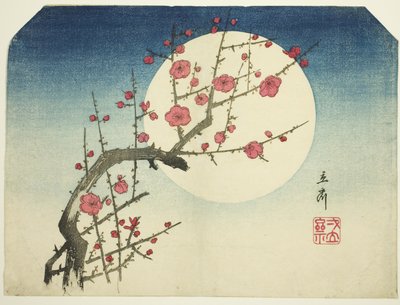 Un ramo di prugna rossa contro la luna estiva, c.1840 da Ando or Utagawa Hiroshige