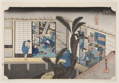 Akasaka: Locanda con cameriere da Ando or Utagawa Hiroshige