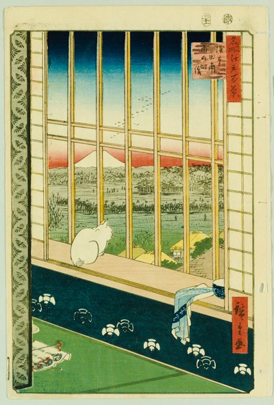 Campi di riso di Asakusa durante il Festival del Gallo da Ando or Utagawa Hiroshige