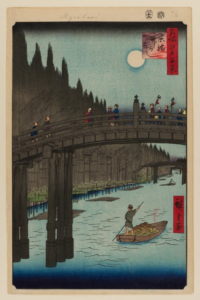 Cortili di bambù, ponte di Kyobashi da Ando or Utagawa Hiroshige