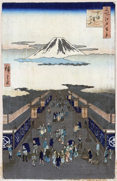 Vista di Surugacho (Cento vedute famose di Edo) da Ando or Utagawa Hiroshige