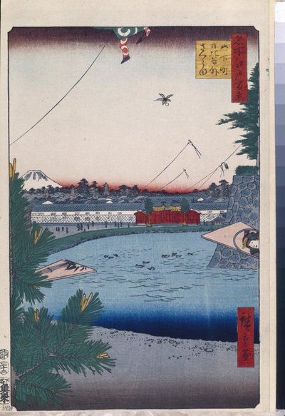 Cento vedute famose di Edo: Hibiya e Soto-Sakurada da Yamashita-cho da Ando or Utagawa Hiroshige