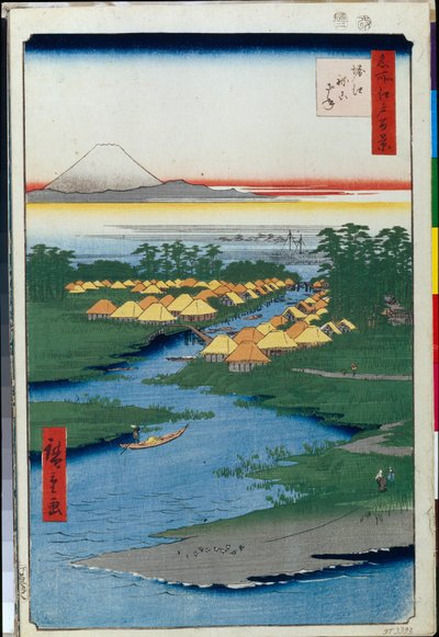 Cento vedute famose di Edo: Horie e Nekozane da Ando or Utagawa Hiroshige
